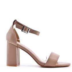 Faux leather heeled sandal