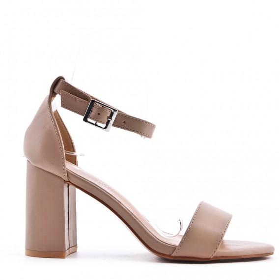 Faux leather heeled sandal