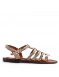 Flat sandals in faux leather for women