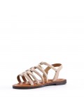 Flat sandals in faux leather for women