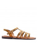 Flat sandals in faux leather for women