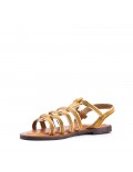 Flat sandals in faux leather for women