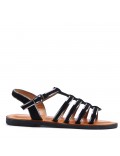 Flat sandals in faux leather for women