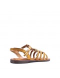 Flat sandals in faux leather for women