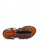 Flat sandals in faux leather for women