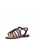 Flat sandals in faux leather for women