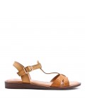 Flat sandals in faux leather for women