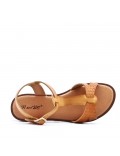 Flat sandals in faux leather for women