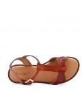 Flat sandals in faux leather for women