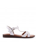 Flat sandals in faux leather for women