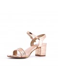 Faux leather heeled sandal