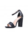 Faux leather heeled sandal