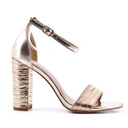 Faux leather heeled sandal