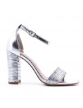 Faux leather heeled sandal