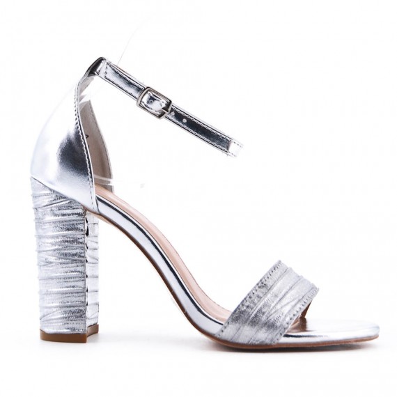 Faux leather heeled sandal