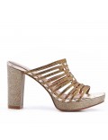 Faux leather heeled sandal