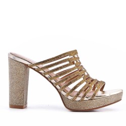 Faux leather heeled sandal