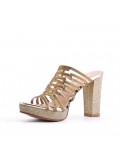 Faux leather heeled sandal