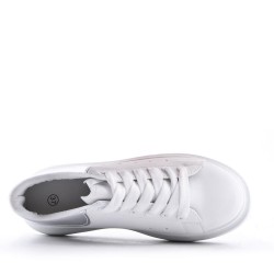 Basket mix matière à lacet pour femme