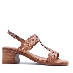 Faux leather heeled sandal