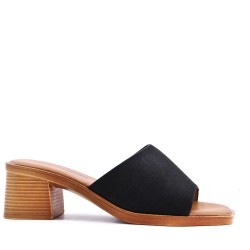 Faux leather heeled sandal