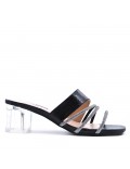 Faux leather heeled sandal