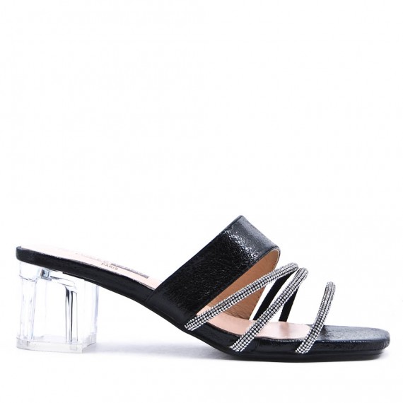 Faux leather heeled sandal