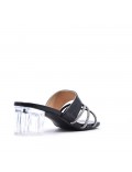 Faux leather heeled sandal