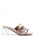 Faux leather heeled sandal