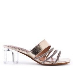 Faux leather heeled sandal