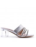 Faux leather heeled sandal