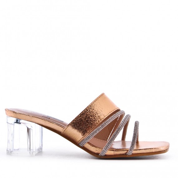 Faux leather heeled sandal