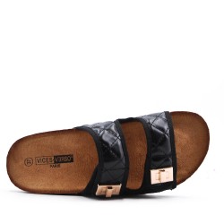 Faux leather sandal