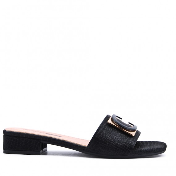 Faux leather sandal