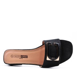 Faux leather sandal