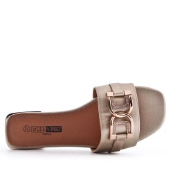 Faux leather sandal