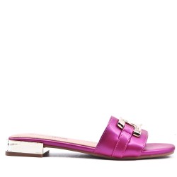 Faux leather sandal