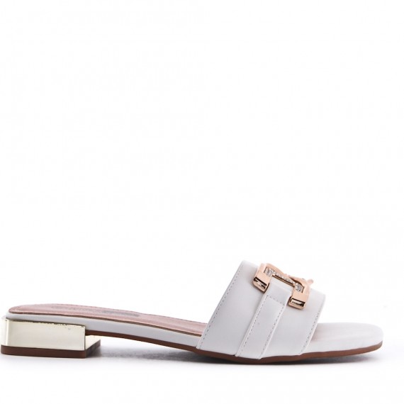 Faux leather sandal