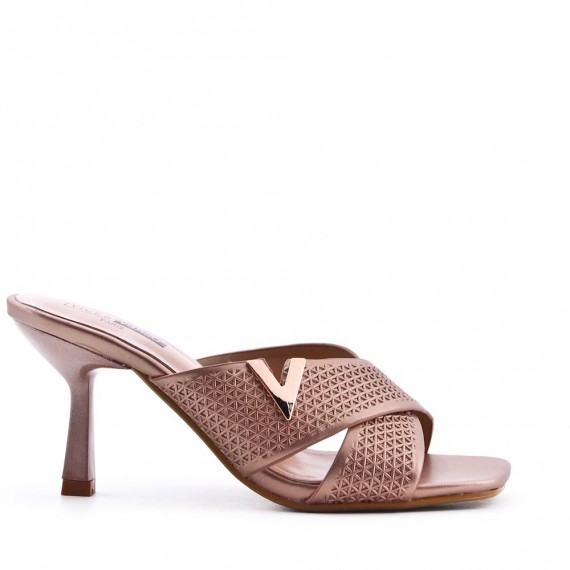 Faux leather heeled sandal