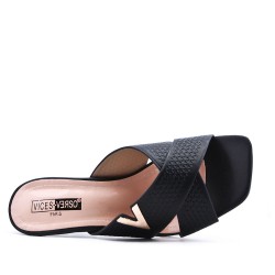 Faux leather heeled sandal