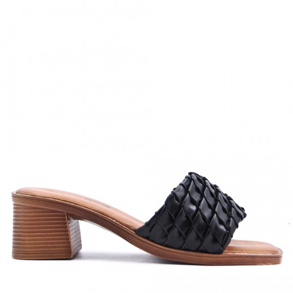 Faux leather heeled sandal