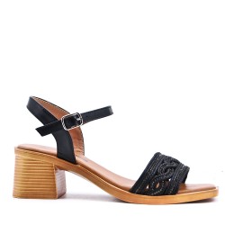 Big size 41-44 -Faux leather heeled sandal