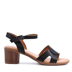 Faux leather heeled sandal