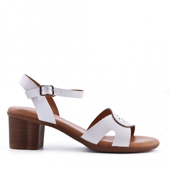 Faux leather heeled sandal