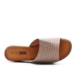 Grande Taille 38-43- Sandale en simili cuir