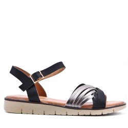 Faux leather heeled sandal