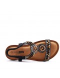 Faux leather sandal