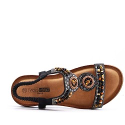 Faux leather sandal