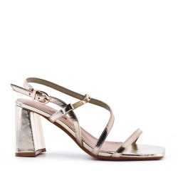 Faux leather heeled sandal