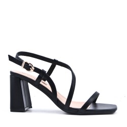 Faux leather heeled sandal